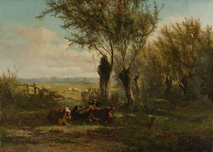 meadow near oosterbek by gerard bilders, 1860